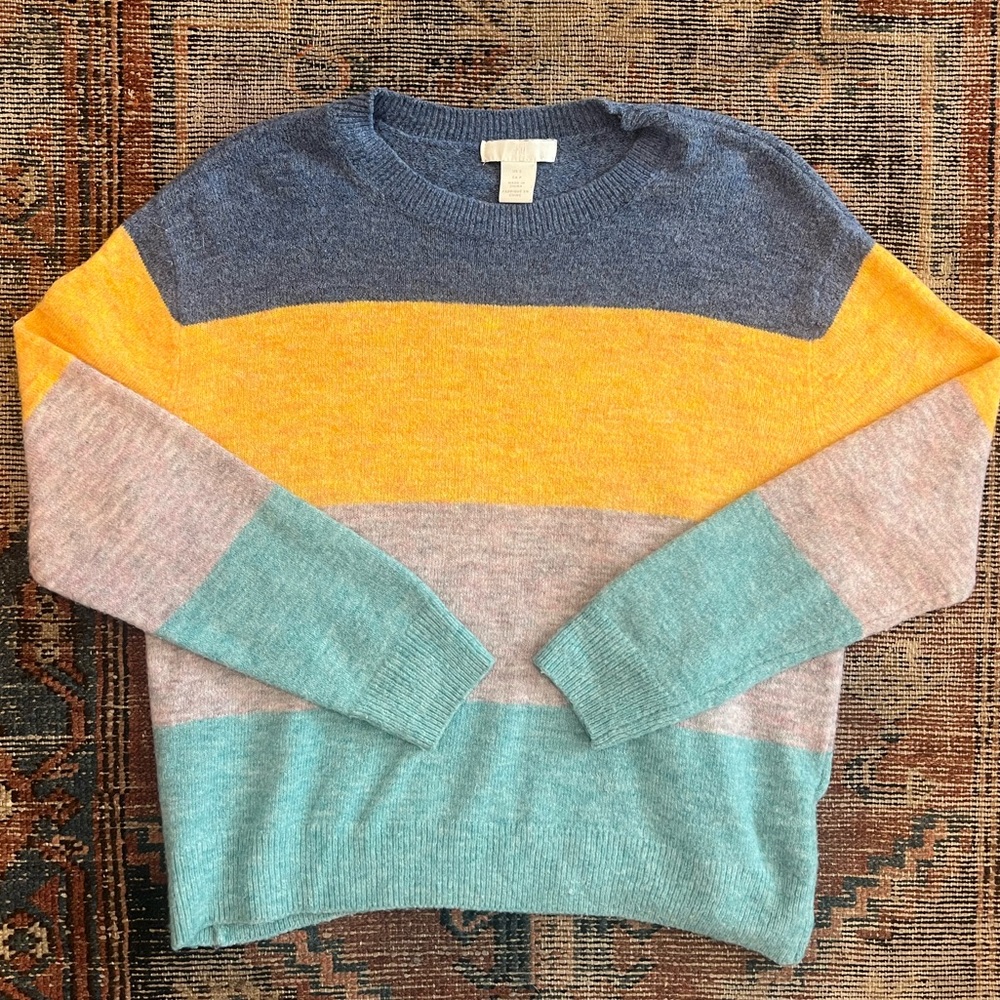 H&M Lightweight Stripe Crewneck Sweater Small